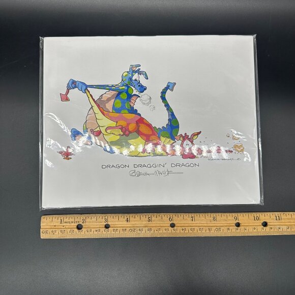 Robert Marble Signed Print Dragon Draggin Dragon Cartoon Art Funny Humor Kitsch - Picture 9 of 9